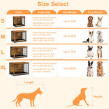 Vongrasig Dog Crate Furniture, Side End Table, Modern Wooden Kennel for Dogs Indoor, Heavy-Duty Dog Cage with Multi-Purpose Removable Tray, Double-Door Dog House, Rustic Brown Vongrasig
