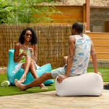 Jaxx Leon Outdoor Bean Bag Ottoman, White Jaxx