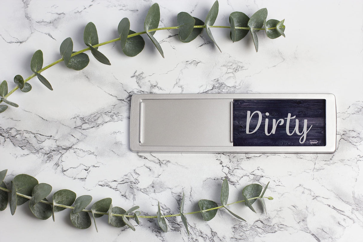 Dishwasher Magnet Clean Dirty Sign, Strong Universal Dirty Clean Dishwasher Magnet Indicator for Kitchen Organization, Slide Rustic Farmhouse Black and White Wood Brothers Bench
