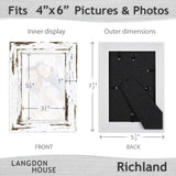 Langdon House 4x6 Picture Frames (Distressed White, 3 Pack) Farmhouse Style, Richland Collection Langdon House