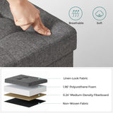 SONGMICS 15 Inches Cube Storage Ottoman, Bedroom Bench with Storage, Foot Stool with Feet, Holds Up to 660 lb, Dark Gray ULSF14GYZ SONGMICS