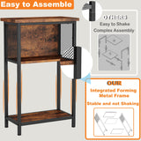 BSONE 5-10 Gallon Fish Tank Stand, Small Aquarium Stand Shelf, 0.71" Thickened Tabletop, 20.5" W×11" D ×34.3" H , Rustic Brown BSONE