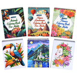 Cosomia Adult Coloring Books Set, 3 Fun Coloring Books for Adult Relaxation, 60 Pages of Flowers Nature Landscapes Animals, Brain Game for Adults Cosomia
