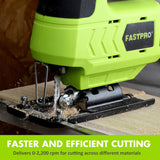 FASTPRO 12V Cordless Jig Saw Kit, Electric Jigsaw with 10pcs Blades & Edge Guide, Included 1.5 Ah Battery, Charger and Storage Case FASTPRO