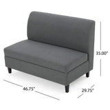 GDFStudio Christopher Knight Home Tovah Fabric Storage Loveseat, Charcoal GDFStudio