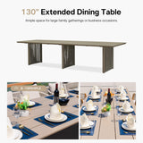 PURPLE LEAF Outdoor Dining Set for 10, Aluminum Outdoor Patio Table and Chairs Set with Olefin Cushions, 11 Pieces Patio Furniture Set for Garden or Deck, Beige PURPLE LEAF