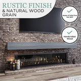 THLYNSAM Fireplace Mantel 48 inches Floating Shelf with Rustic Finish Wood Wall Shelf with Invisible Heavy Duty Bracket for Living Room Décor, 48L x 6H x 8D, Grey THLYNSAM