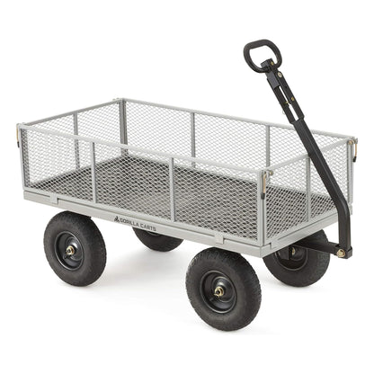 Gorilla Carts Steel Utility Cart, Tow Behind Yard and Garden Wagon, 1,000 Lb