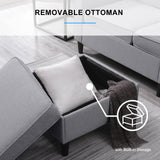 PUREMIND 2Piece Sofa Set for Living Room, Modural Convertible Loveseat and Sofa Set, Modern Linen Fabric L Shaped and Loveseat Sofa Set of 2, Sectional Sofa Couches Set for Apartment PUREMIND