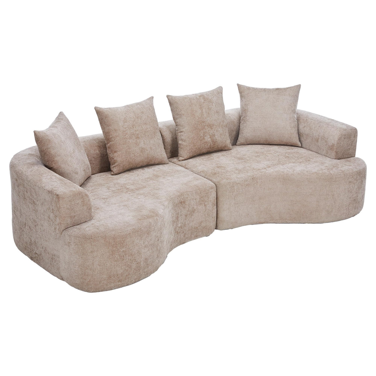 DIFYHOMEY 109” Curved Sectional Sofa, Chenille Fabric Modular Cloud Couch, No Assembly Required Half Moon Couch with Deep Seat, 4 Pillows for Living Room, Apartment, Bedroom DIFYHOMEY