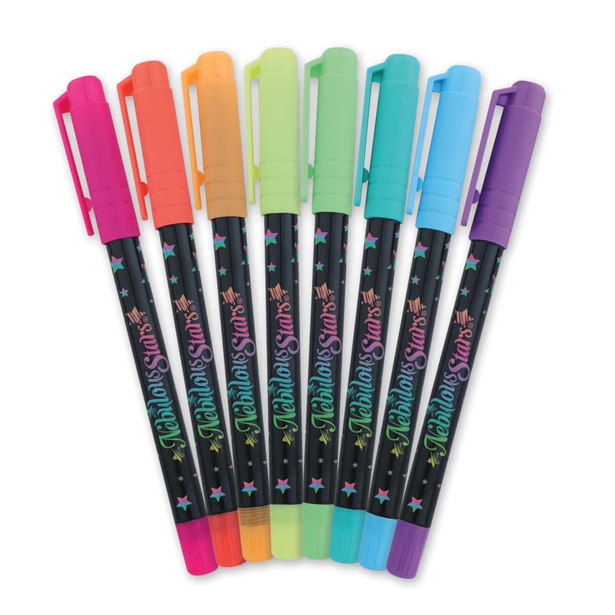 Large Coloring Book for Girls - 60 Black Coloring Pages - Comes with 8 Neon-Ink Gel Pens Nebulous Stars
