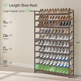 Nunsino Shoe Rack, Long Shoe Organizer,Max Holds 62 Pairs,10 Tier Metal Shoe Storage Shelf,5-Tier Stackable Shoes Organizer for Garage, Entryway,Bronze Nunsino