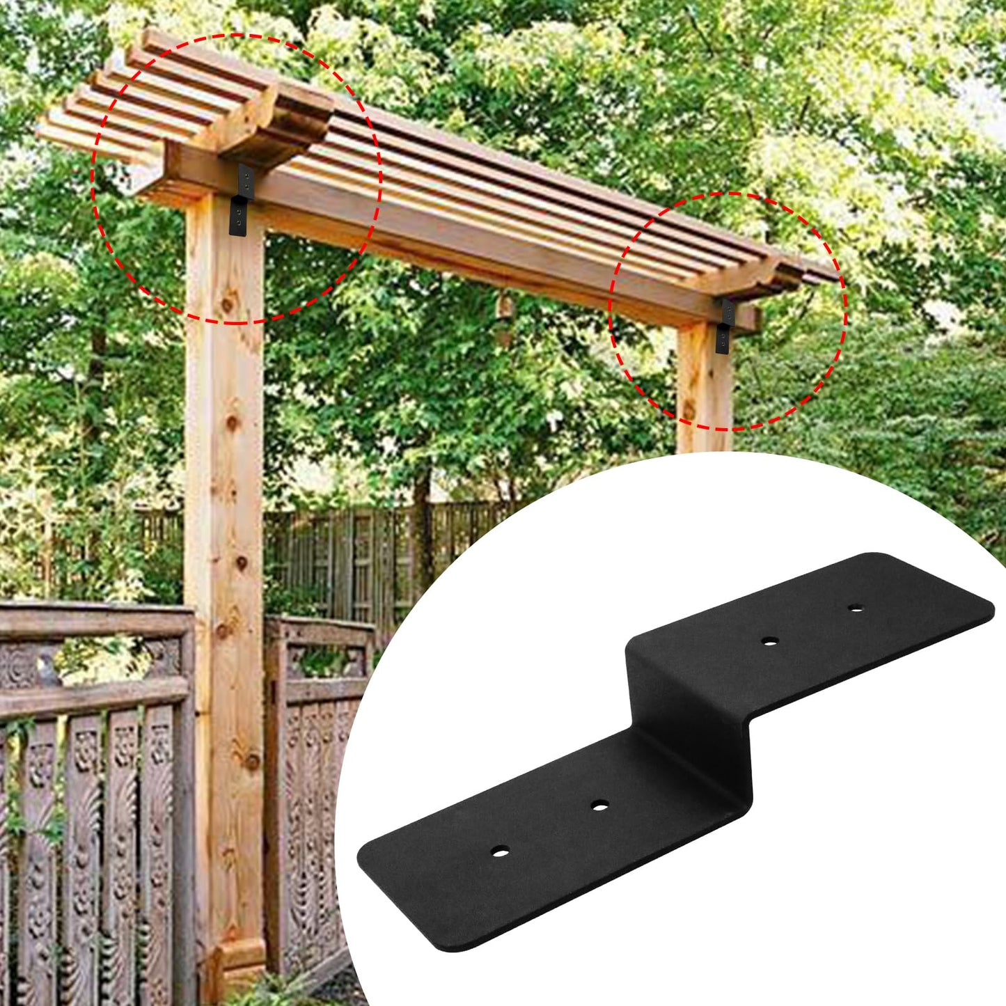 CNQLIS 4 Pieces Heavy Duty Steel Z Brackets 6 Inch Double Angle Channel Steel Profile Corner Brace, Cross Beam Support Post for Wood Shelf Fixing Timber Connector Pergola Bracket