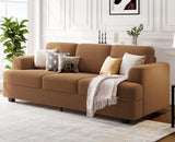 KKL 89 in Couches for Living Room, Modern Couch with Deep Seat, Home Sofa Living Room, 3 Seater Couch with Firm Structure, Comfy Couch, Brown Bouclé KKL
