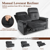 GUEAPY Loveseat Recliner Sofa-Double Recliner Loveseat with Heat and Massage,2 Seater Reclining Couch,Manual Reclining Loveseat with Pockets, Infinite Position for Living Room,Bedroom GUEAPY