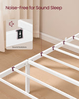 VASAGLE Twin Bed Frame with Upholstered Headboard, Metal Bed Frame Twin Size with Footboard, 550 lb Weight Capacity, Steel Slats, Easy Assembly, No Box Spring Needed, Cappuccino Beige URMB983W01V1 VASAGLE