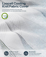 14 Inch Hybrid Mattress Queen Size, Cooling Hybrid Mattress Made in USA, 3-Zone Individual Pocket Spring Mattresses Supportive & Pressure Relief, Lyocell Cover& Bamboo Charcoal Memory Foam Mattress Life Balance