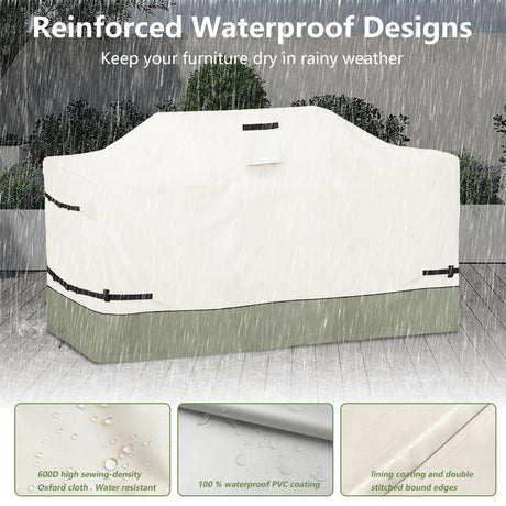 Osileyo 98 Inch Island Grill Cover - Heavy 600D Duty Waterproof All Weather Protection Outdoor Cover,Beige Osileyo
