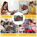 Bowetile Christmas Paint by Numbers for Adults Beginners Framed, Truck Adults' Paint-by-Number Kits, Adult Paint by Number Kits on Canvas, Acrylic Number Painting for Home Decor, 8x12in Bowetile