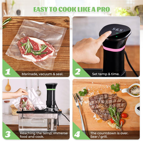 Sous Vide Machines, Immersion Circulators with Recipe, Temperature and Time Digital Display Control, 1000W Vpcok Direct