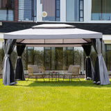 Grand Patio 10x13 Ft Patio Gazebo,Outdoor Gazebo Canopy with Mosquito Netting and Curtains,Sturdy Straight Leg Tent Soft Top Gazebo for Patios Deck Backyard Grand patio