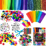 NovaWiseTech Arts and Crafts Supplies, 1200pcs Craft Kits, Pipe Cleaners Bulk, Multicolor Pom Poms Balls, Googly Eyes for DIY Craft Decorations NovaWiseTech