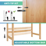 SMIBUY Bathroom Over The Toilet Storage Cabinet, 2 Door Bamboo Cabinet Organizer, Freestanding Space Saver Toilet Rack with Adjustable Inside Shelf and Open Shelf (Natural) SMIBUY