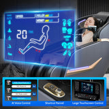 Hitree 4D Massage Chair Full Body, Zero Gravity Recliner with 57'' SL Track, Shiatsu Massage with Body Scan, Deep Yoga Stretch, Foot Rollers, Heating, Upgraded Calf, Bluetooth, Black Hitree