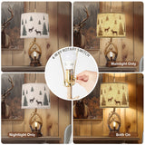 Scenekoy Rustic Farmhouse Antlers Table Lamp Set of 2 with Nightlight Dual USB Ports Linen Fabric Round Shade Bedside Lamp Decor for Living Room Bedroom Office House Scenekoy