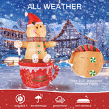 7.5 FT Christmas Inflatable Outdoor Decoration, Gingerbread Man Hot Cocoa Cup Christmas Blow up Yard Decorations with Buit-in LEDs, Gingerbread Inflatable Holiday Indoor Outdoor Party Patio Xmas Gifts Pattiumo