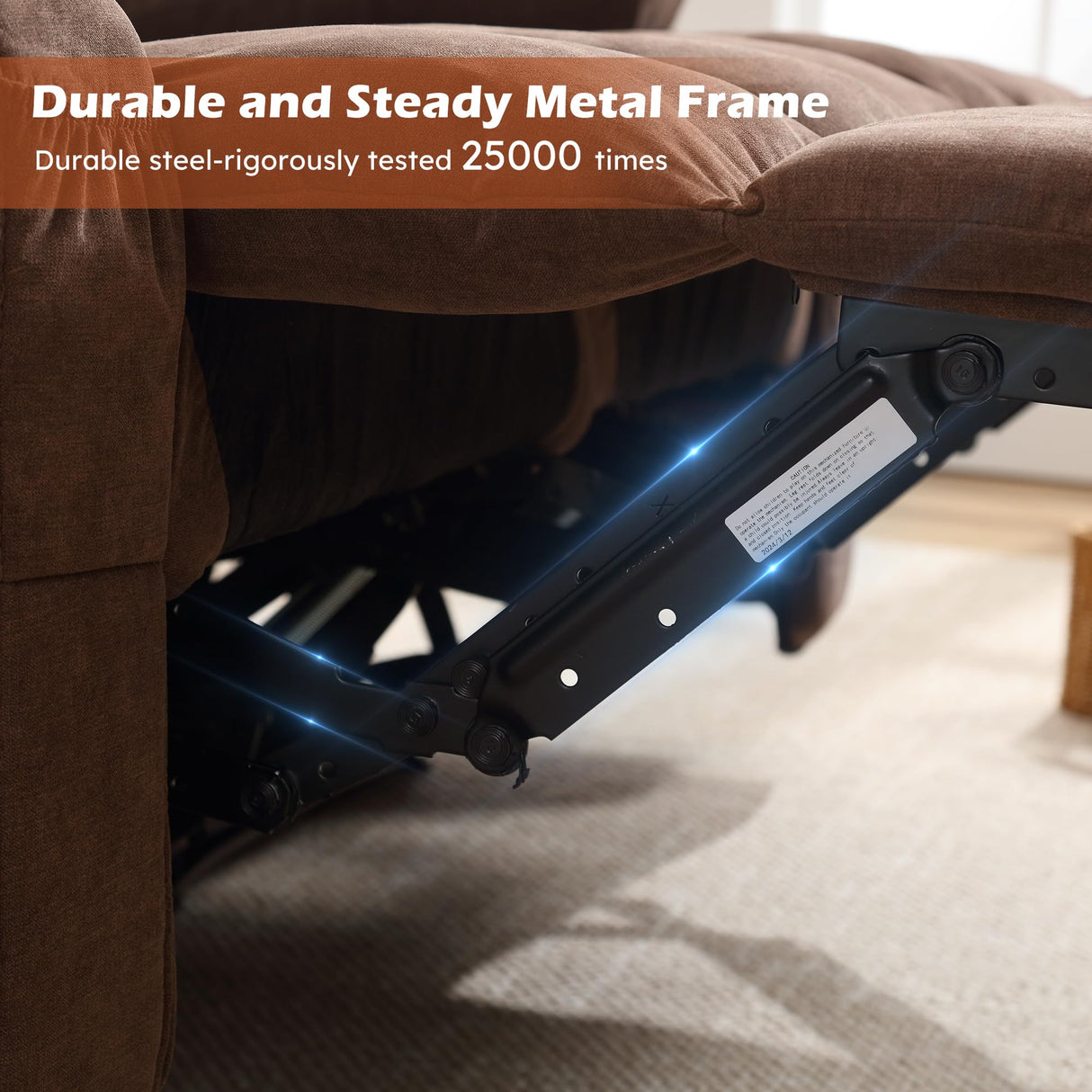 BOSMILLER Reclining Loveseat with Cup Holders for Living Room 2 Seat Manual Loveseat Recliner with Side Pocket BOSMILLER