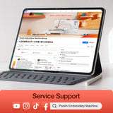 POOLIN EOC06 Embroidery Machine 7.9x11 Inch Large Hoop for Beginners,Computerized 7 Inch Touchscreen,Machine Embroidery Gifts,Includes Hoops,USB,Stabilizer,Bobbins,Home Embroidery Machine Poolin