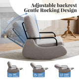 ASAHREE Nursery Rocking Chair, Teddy Upholstered Glider Rocker Modern Accent Chair Padded Seat with High Backrest,Comfy Side Chair for Nursery,Living Room Bedroom Offices, Gray ASAHREE