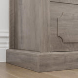 finetones Grey Dresser Chest of Drawers, Farmhouse Dresser Wood Dresser 8 Drawer Dresser with Steel Handles, Modern Dresser Drawers Floor Storage Cabinet for Living Room Hallway Office finetones