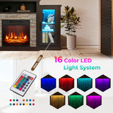 SIMOE Electric Fireplace TV Stand for 65in+ Tv, 19‘’ Fireplace with Mantel, Entertainment Center with 16 Color LED Lights, APP Control & 4 Mode, TV Console for Living Room, Remote Control, Timer SIMOE