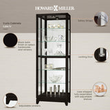 Howard Miller Luke IV Curio Cabinet - Heighted Showcase Black Finish Beveled Glass Door Adjustable Shelves Illuminated Interior Lightning Perfect for Living Room Office and Room Decor Howard Miller