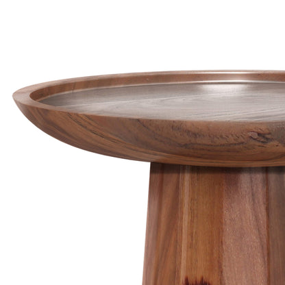 SIMPLIHOME Dayton SOLID MANGO WOOD 13 inch Wide Round Wooden Accent Table in Light Cognac, Fully Assembled, for the Living Room and Bedroom - WoodArtSupply