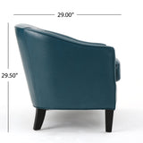 Christopher Knight Home Justine Leather Loveseat, Teal Christopher Knight Home