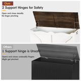 Maupvit Storage Chest, 39.4" Wooden Storage Trunk with 2 Safety Hinges, End of Bedroom Bed Bench with Metal Corner Decoration, Shoe Bench for Entryway, Bedroom, Living Room, White Maupvit