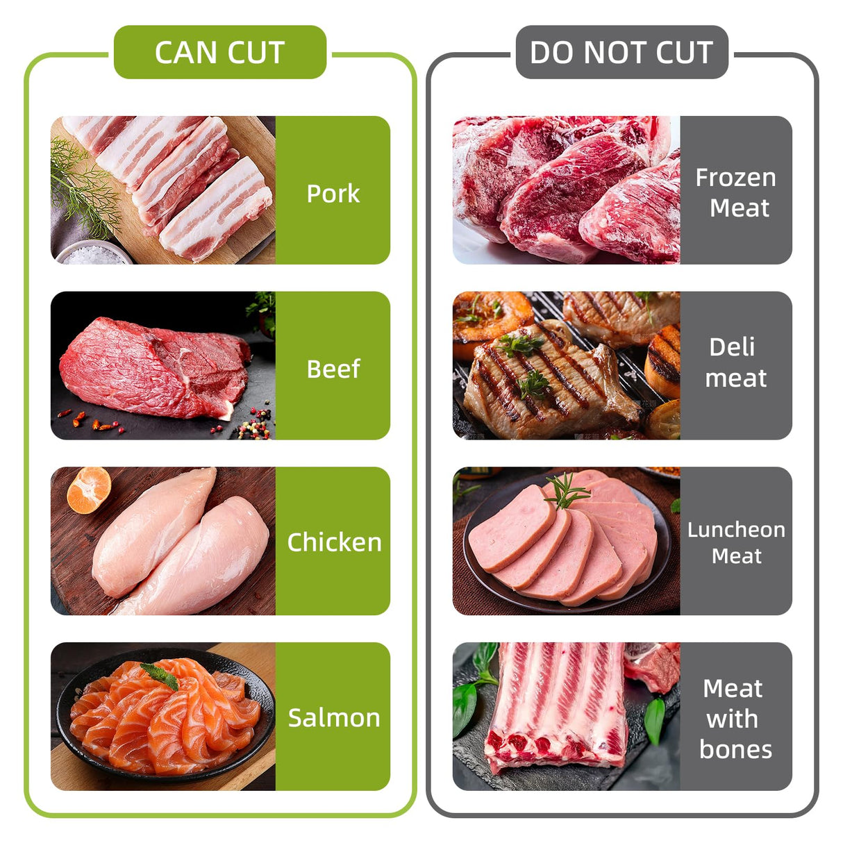 Fresh Meat Slicer, Thickness Adjustable 2 or 4 mm, 17 IN 1 Stainless Steel Cleaver Kitchen Knife, Manual Meat Cutter Jerky Slicer for Beef Pork, Not Suit for Frozen or Deil Meat (Gray) SupMaKin