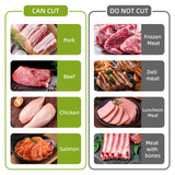 Fresh Meat Slicer, Thickness Adjustable, Stainless Steel Kitchen Cleaver Knife Set With Block, Manual Fresh Meat Cutter Jerky Slicer For Beef Pork, Cooking BBQ Hot Pot (Gray) QYKIC