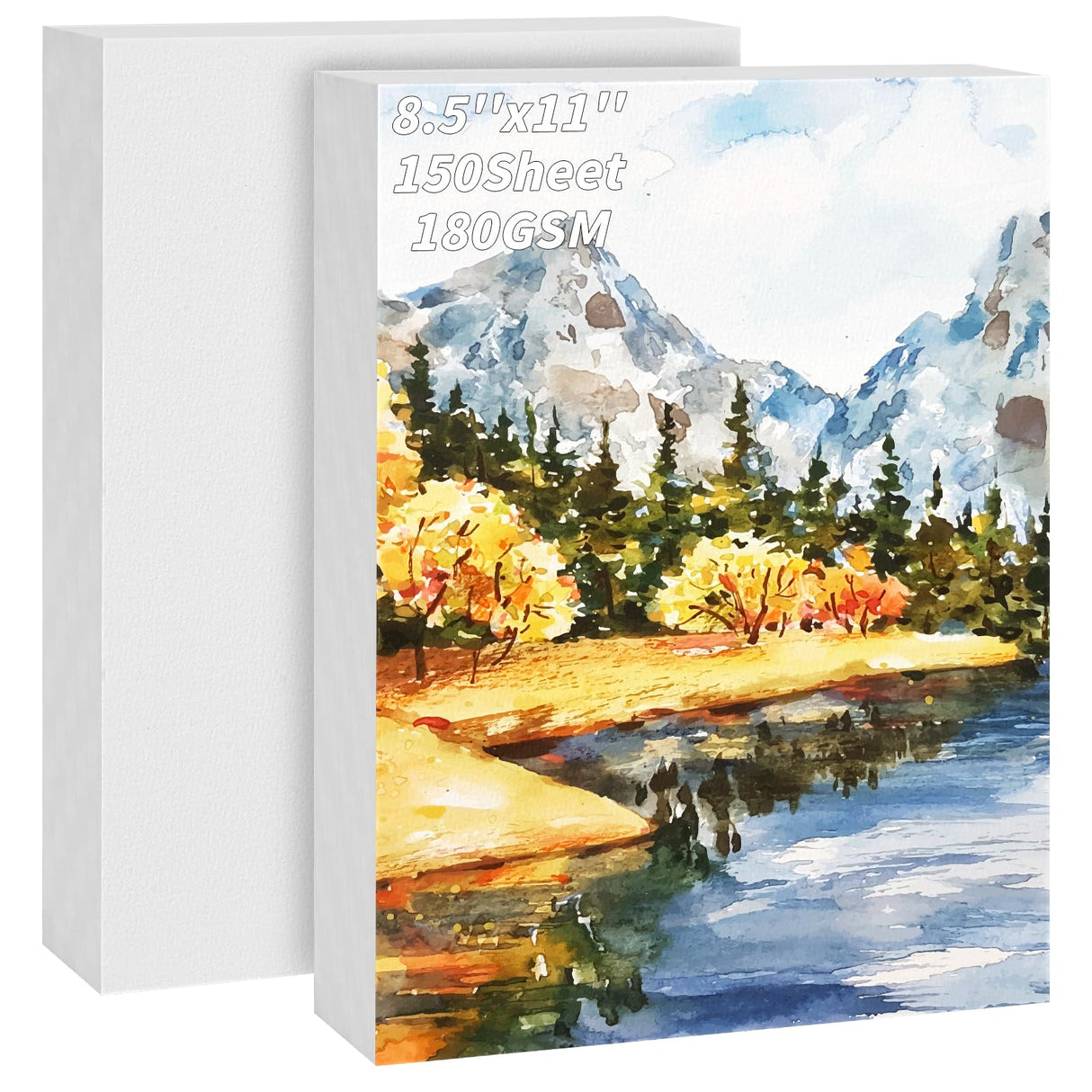 150 Sheets Watercolor Paper Bulk,White Water Color Paper for Kids Child Students Adults Artists Drawing-65LB/180GSM Art Paper-8.5 x 11 inch Painting & Craft Paper, Finger Paints, Watercolor, Tempera Oleitodh