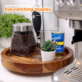 TIDTIA 13" Acacia Wood Lazy Susan Organizer for Cabinet - Round Lazy Susans Turntable for Countertop - Wooden Kitchen Rotating Storage Food Bin Container for Centerpiece Table, Spices, Pantry Tidita