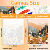 3 Pack Landscape Paint by Numbers Kit for Adults with Frame, Wildflowers Paint by Numbers, Adult Gift Craft Kits 7.8x11.8Inch with Frame and Easel Mandun