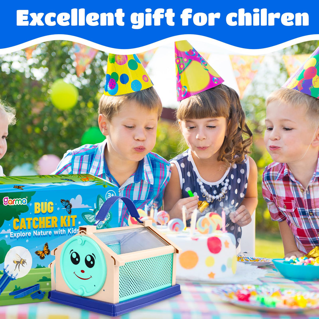 Garma Bug Catcher Kit for Kids, Outdoor Explorer Kit for Toddler with Insect Collection Box Bug Catching Tools and Magnifying Glass Spring Insect Catching Kit Summer Nature Toys Birthday Gifts Garma