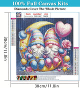 RYMILIE 5D Gnome Diamond Painting Kits for Adults Beginners,DIY Round Drill Diamond Art Kits Full Moon Love,Paint by Diamonds Dot Gem Art Crystal Easy,Home Wall Decor 【11.8x11.8 inch】 RYMILIE