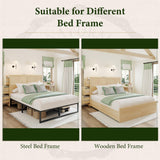 Yechen 48" Natural Rattan Headboard Queen Size with 6 Storage Drawers and Charging Station, Tall Light Wood Boho Queen Headboard Only, Freestanding Wicker Sturdy Frame Wall Headboards, Natural Yechen