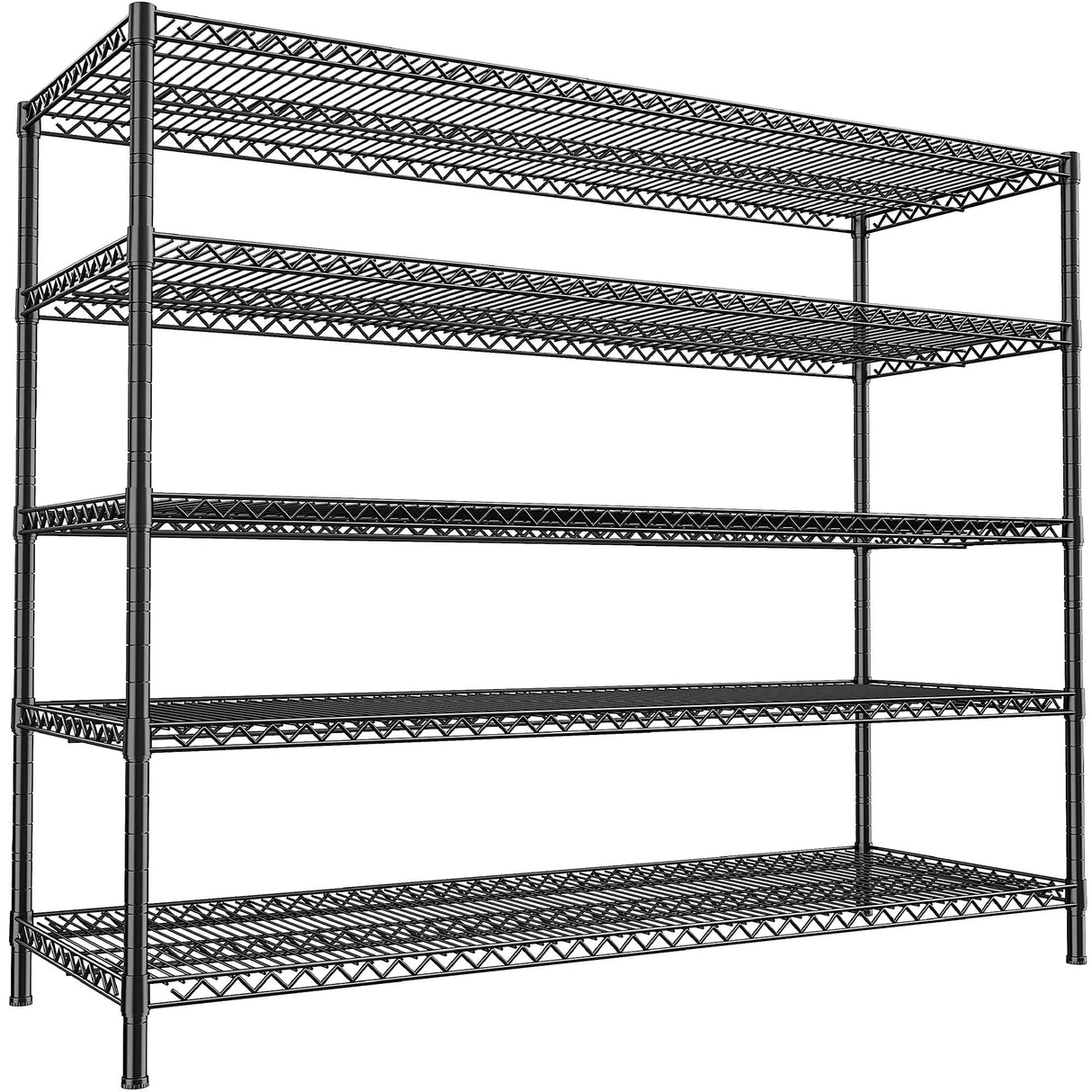 REIBII 55.5" W Storage Shelves 3200LBS Metal Shelving 5 Tier Wire Shelving Unit Garage Shelving Heavy Duty Metal Shelves for Storage Rack Commercial Adjustable Pantry Shelf, 55.5" W X 18''D X 71" H REIBII