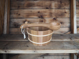 HSE Curved Cedar Sauna Ladle (100ml, Red Cedar) Home Sauna Experience
