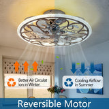 HuixuTe Rustic Caged Ceiling Fan with Lights Remote Control, Retro Industrial Ceiling Fan with Light for Kitchen Bedroom Living Room HuixuTe